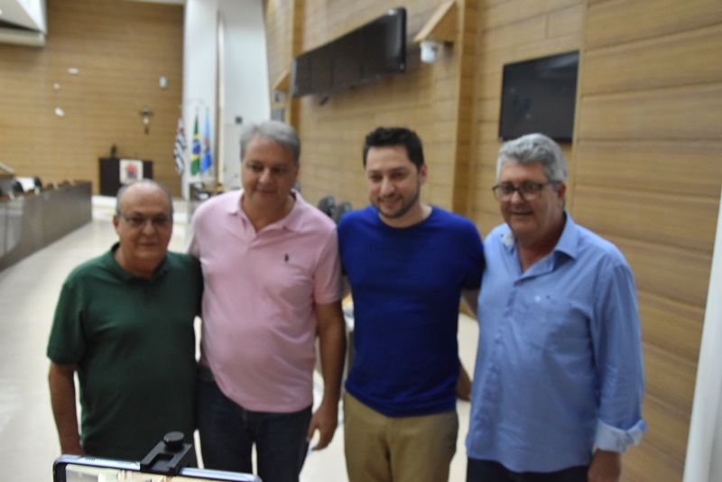Sidnei Rocha, Adermis Marini, Marco Vinholi e Wagner Artiga - durante recente visita feita a Câmara Municipal de Franca
